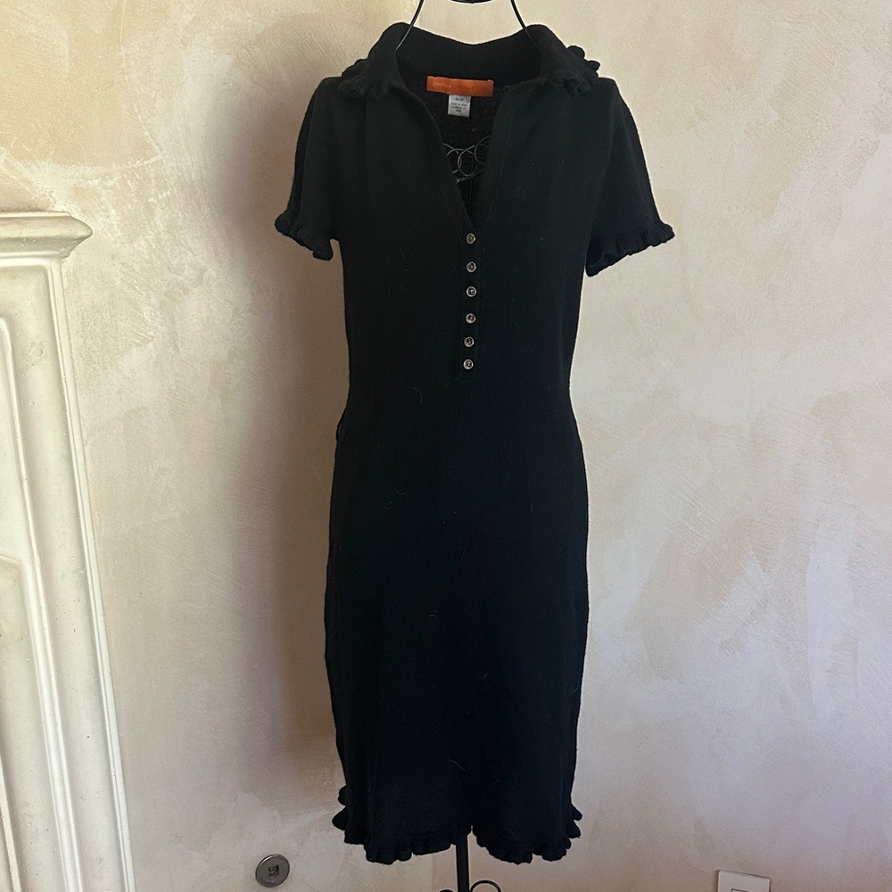 Cynthia Steffe Black cashmere Dress with Button Detail